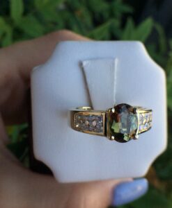14k Yellow Gold 2.01ct Andaluzite & VS Diamonds Ring