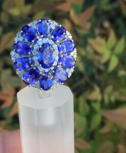 14k White Gold 5.52ct Tanzanite & Diamonds Ring