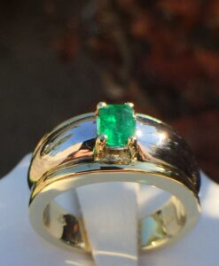 14k Yellow Gold .46ct Emerald Ring