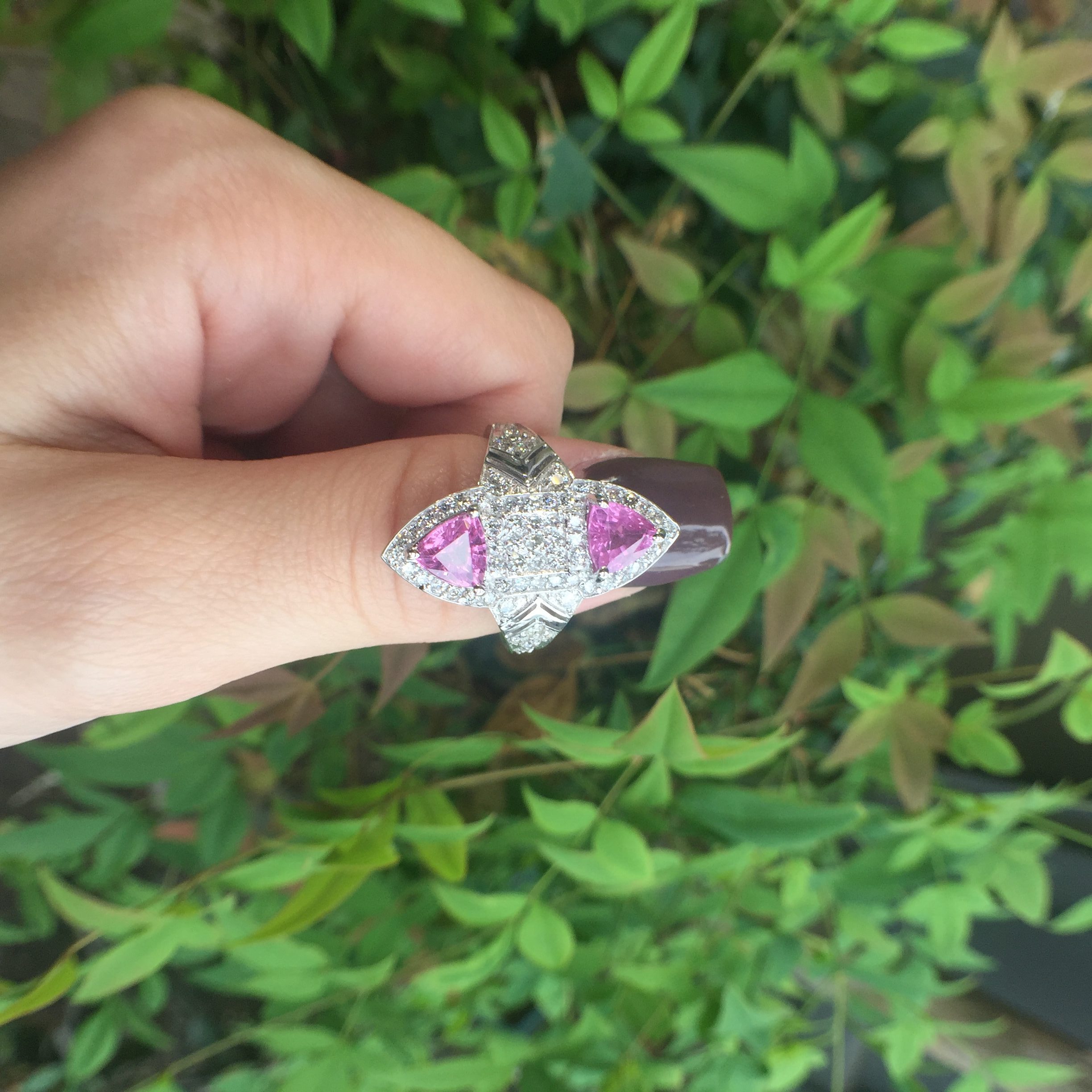 14k White Gold 2.84ct Pink Sapphire & Diamonds Ring - Image 14