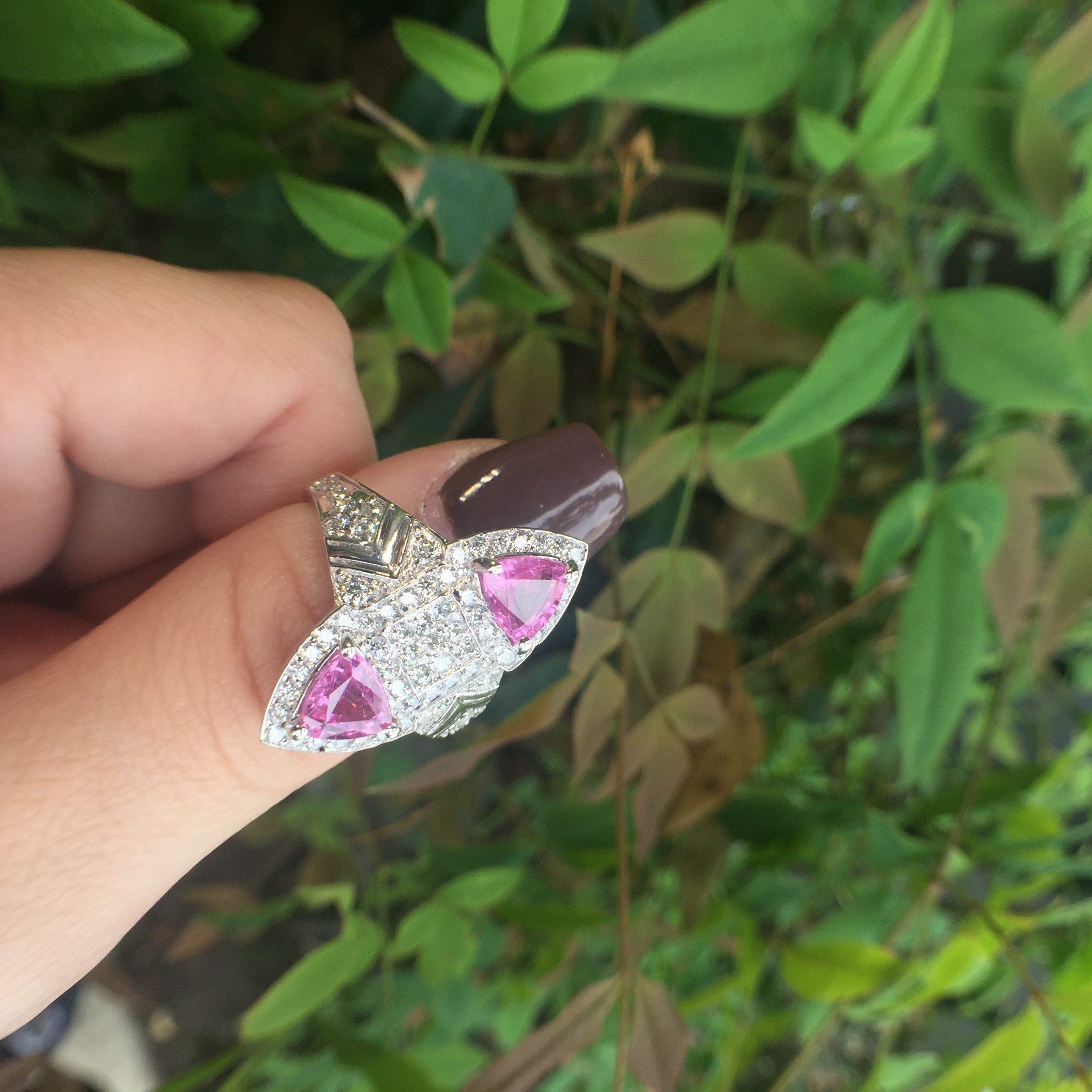 14k White Gold 2.84ct Pink Sapphire & Diamonds Ring - Image 10
