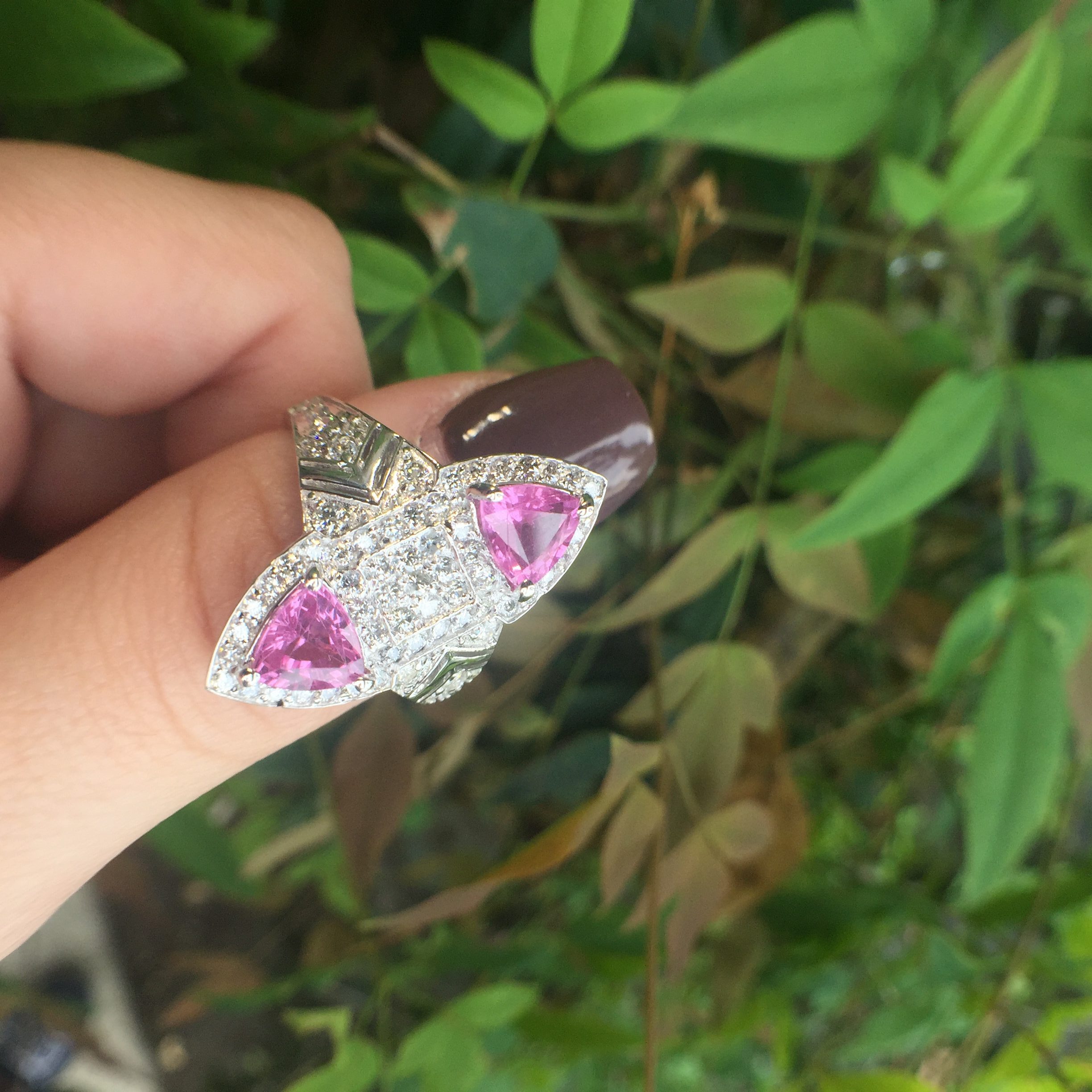14k White Gold 2.84ct Pink Sapphire & Diamonds Ring - Image 12
