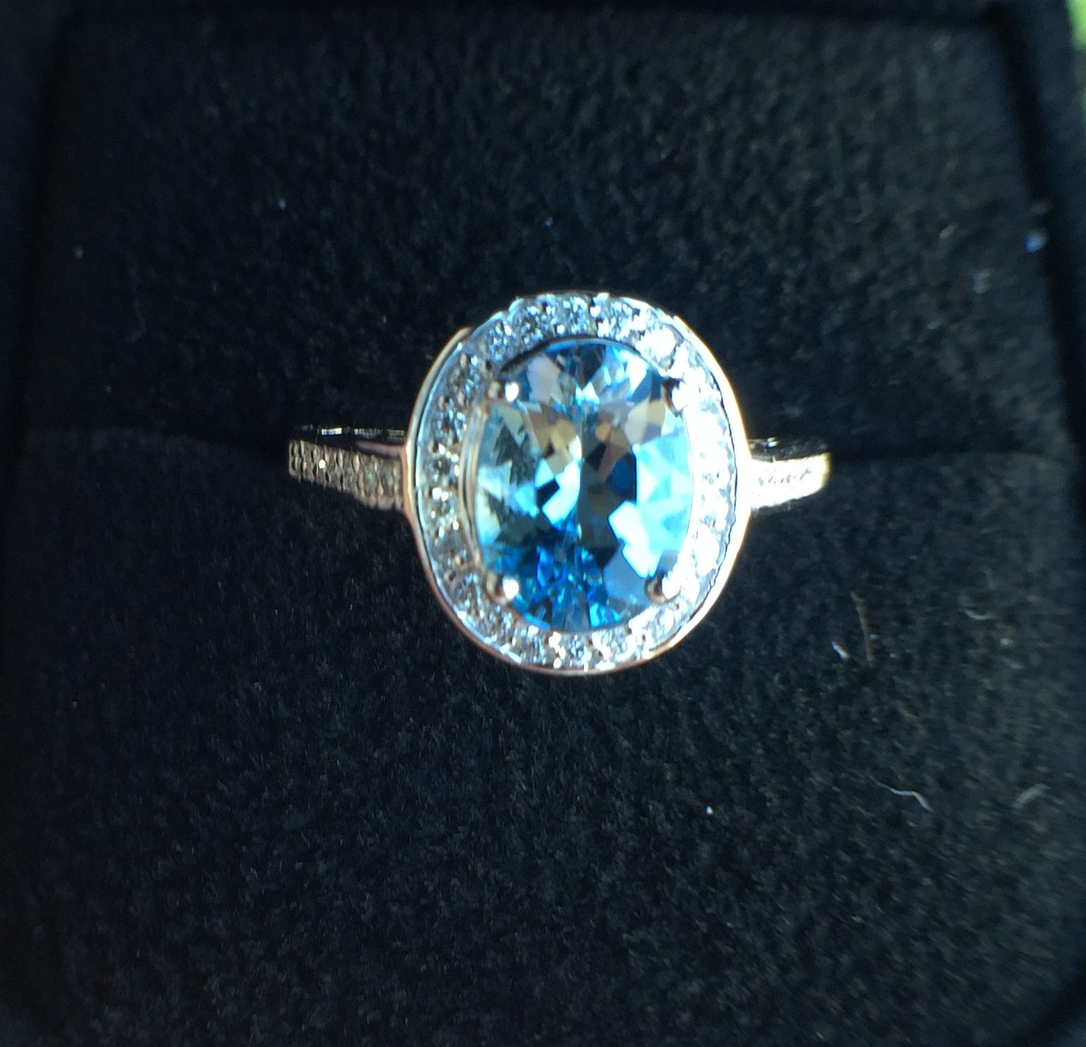 14k White Gold 1.77ct Aquamarine & VS Diamonds Ring - Image 8