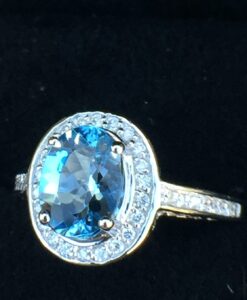 14k White Gold 1.77ct Aquamarine & VS Diamonds Ring