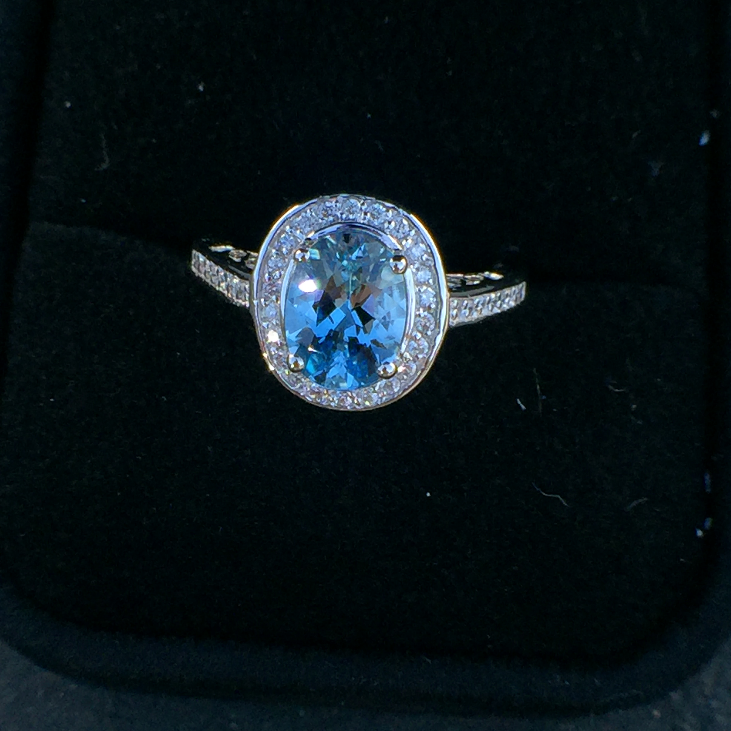 14k White Gold 1.77ct Aquamarine & VS Diamonds Ring - Image 5