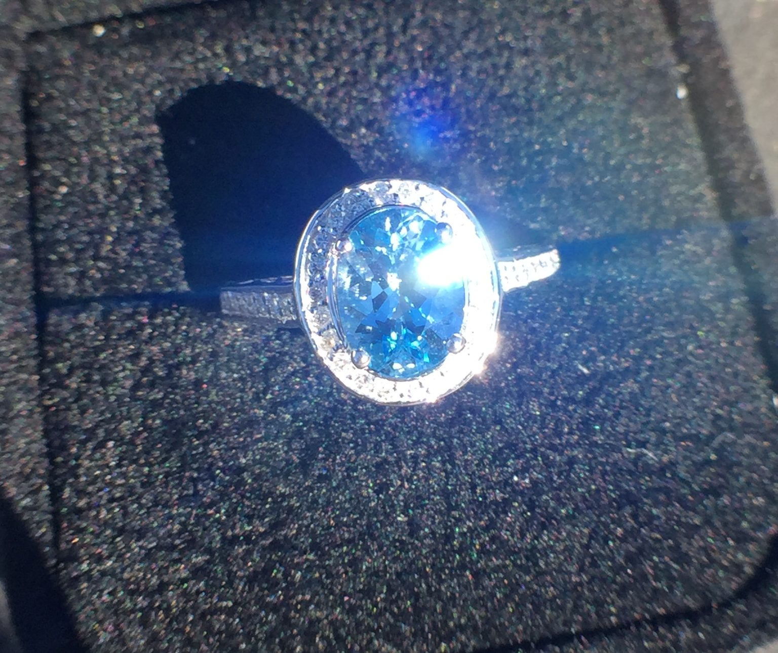 14k White Gold 1.77ct Aquamarine & VS Diamonds Ring - Image 10