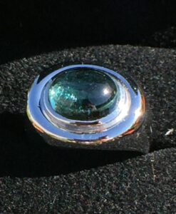 14k White Gold 4.05ct Blue Green Tourmaline Ring