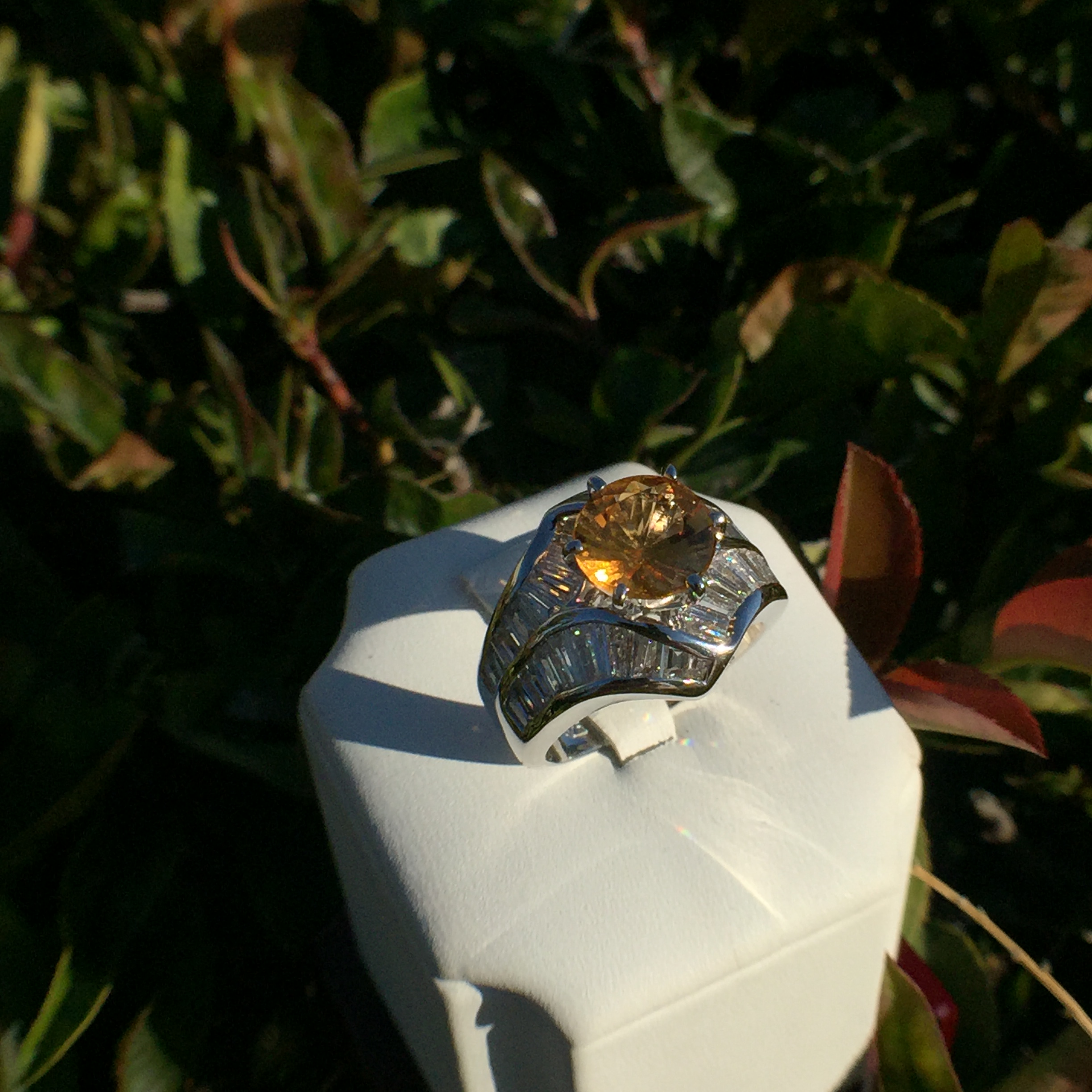 14k White Gold 4.85ct Imperial Topaz & VS Diamonds Ring - Image 7