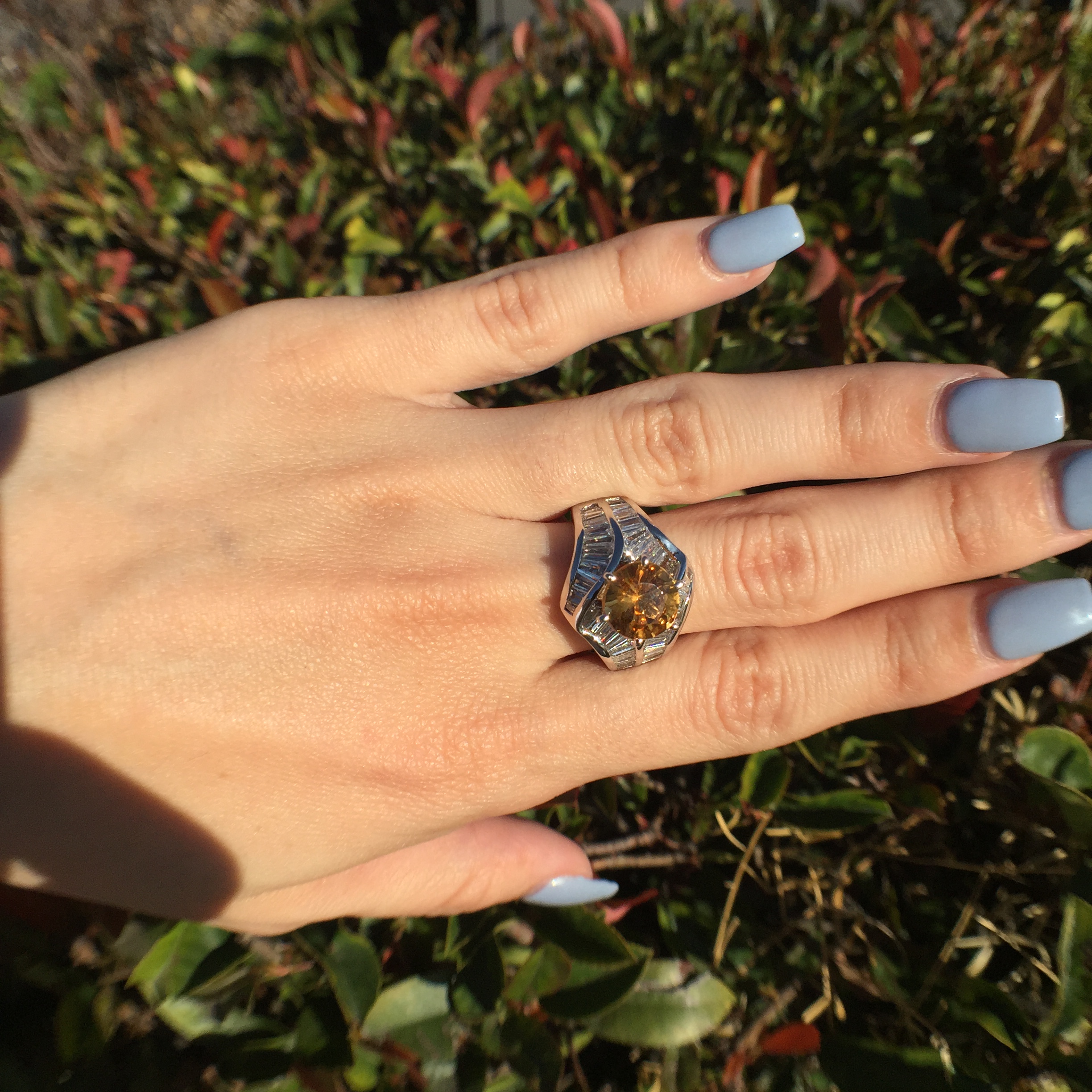 14k White Gold 4.85ct Imperial Topaz & VS Diamonds Ring - Image 4