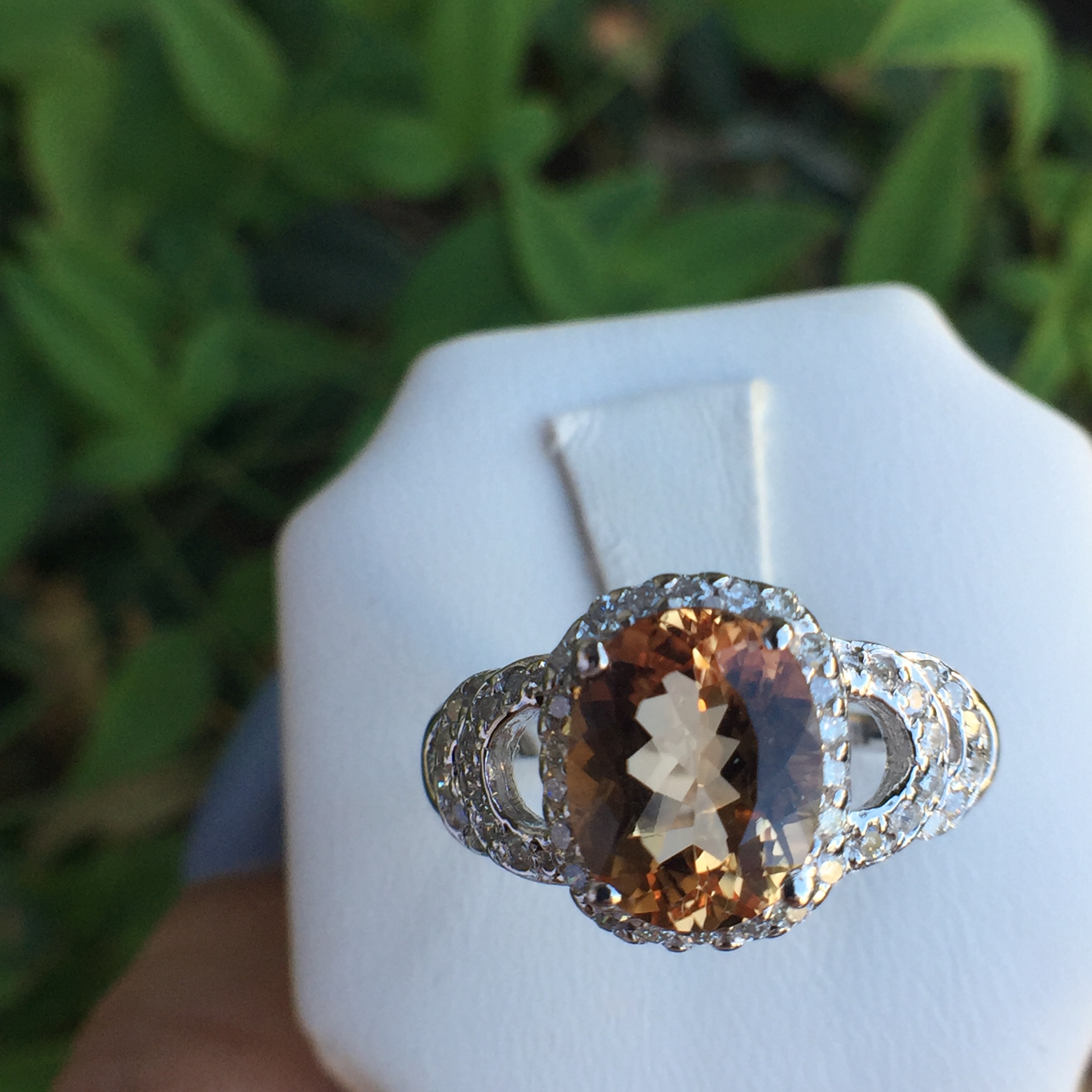 14k White Gold 3.3ct Imperial Topaz & VS Diamonds Ring - Image 16