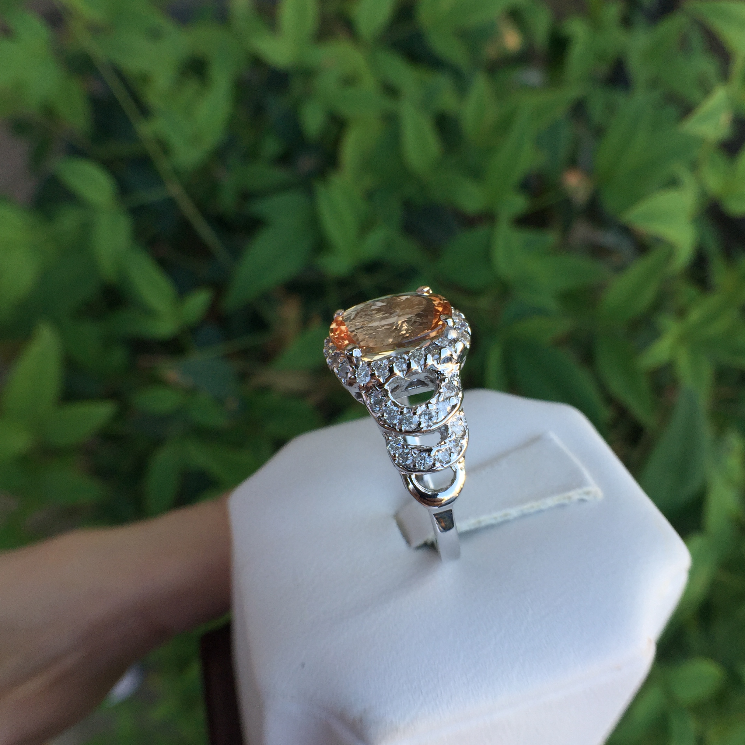 14k White Gold 3.3ct Imperial Topaz & VS Diamonds Ring - Image 14