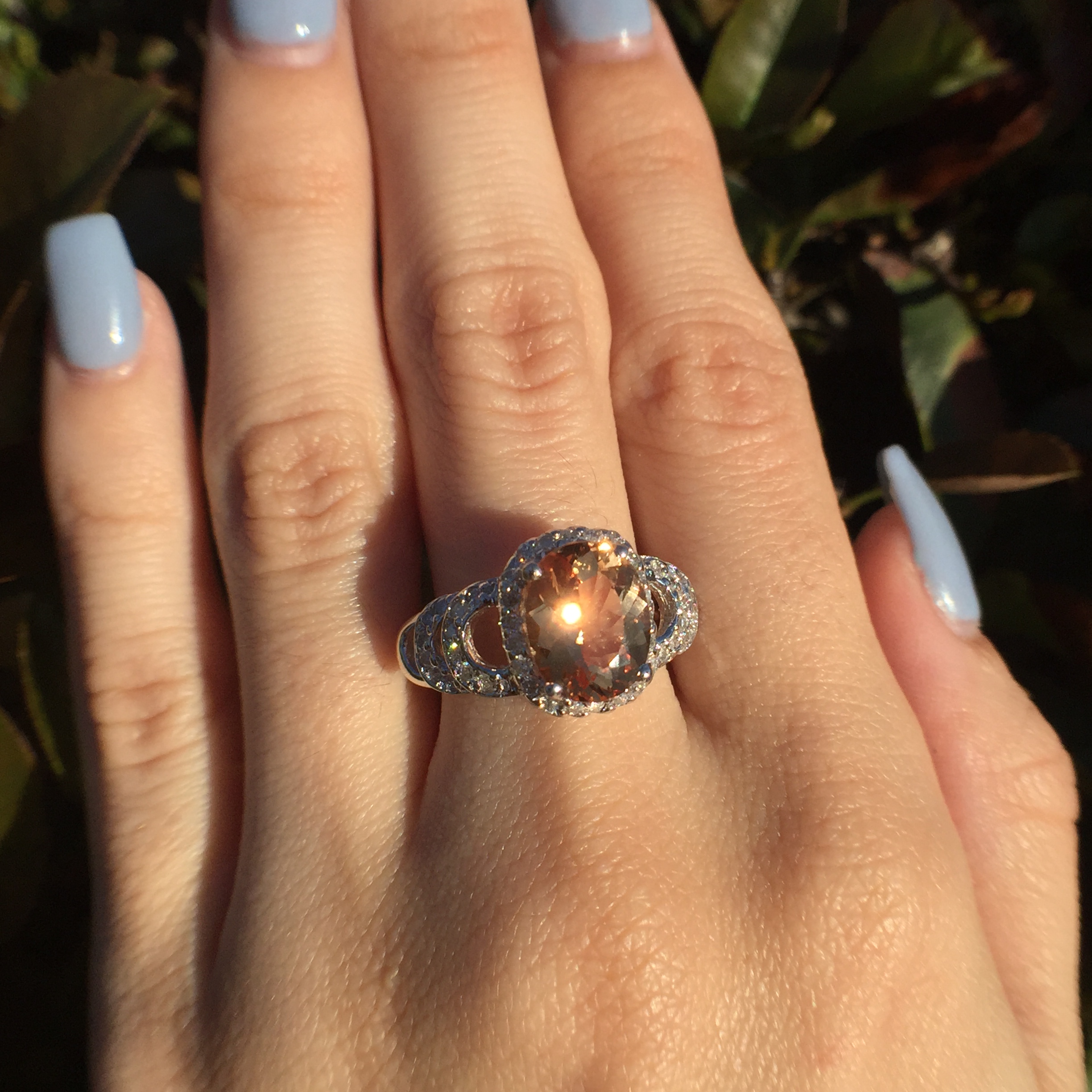 14k White Gold 3.3ct Imperial Topaz & VS Diamonds Ring - Image 8