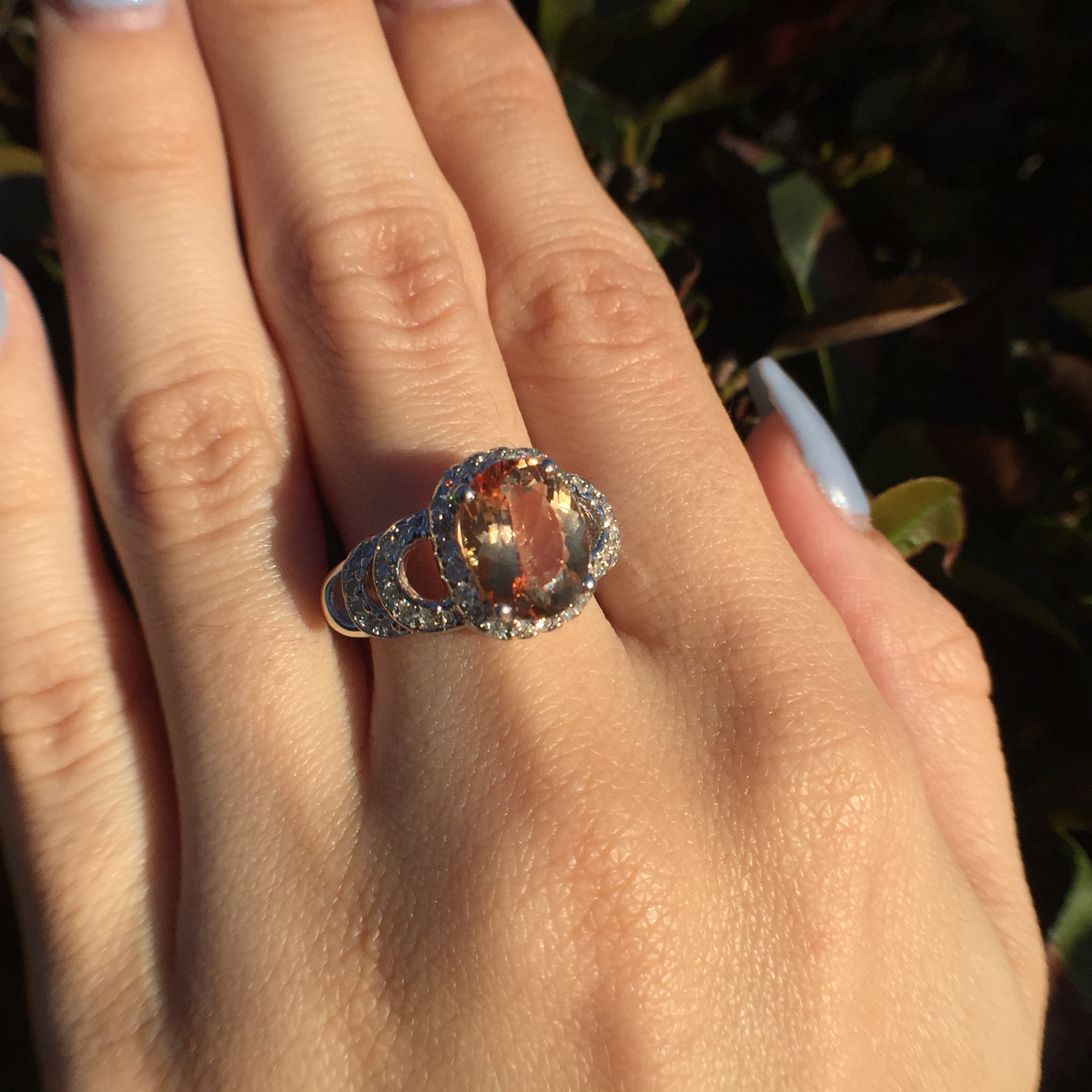 14k White Gold 3.3ct Imperial Topaz & VS Diamonds Ring - Image 7