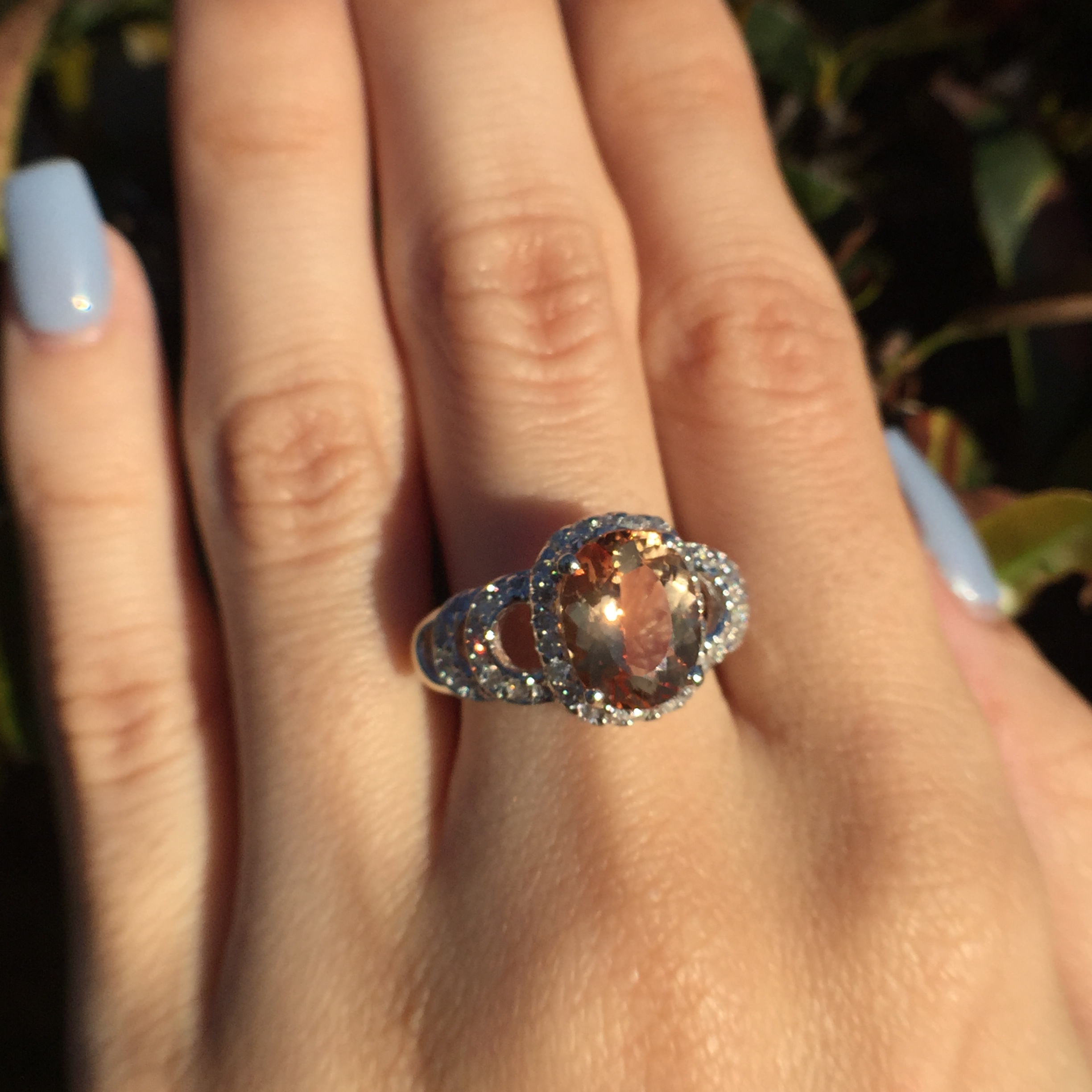 14k White Gold 3.3ct Imperial Topaz & VS Diamonds Ring - Image 6