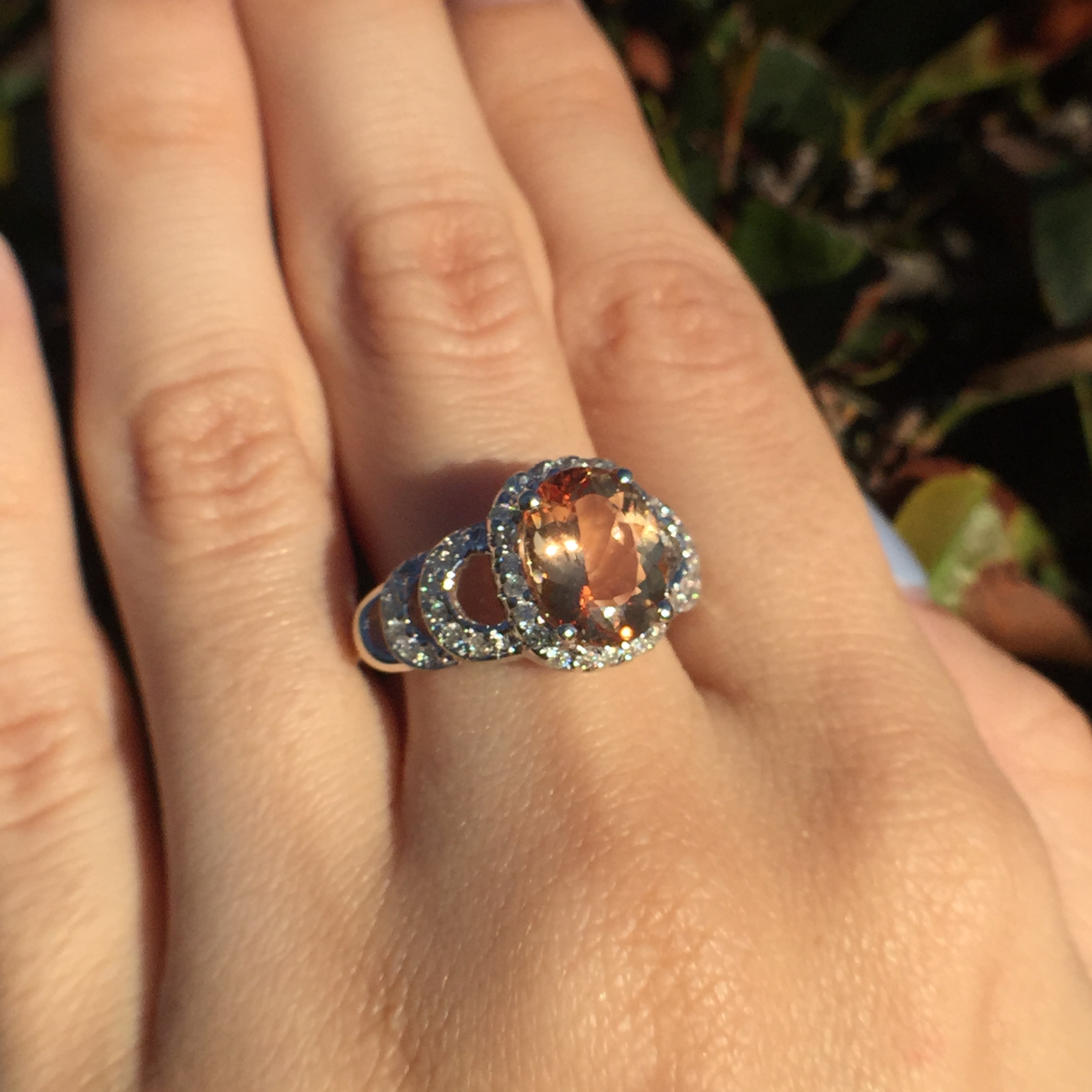 14k White Gold 3.3ct Imperial Topaz & VS Diamonds Ring - Image 4