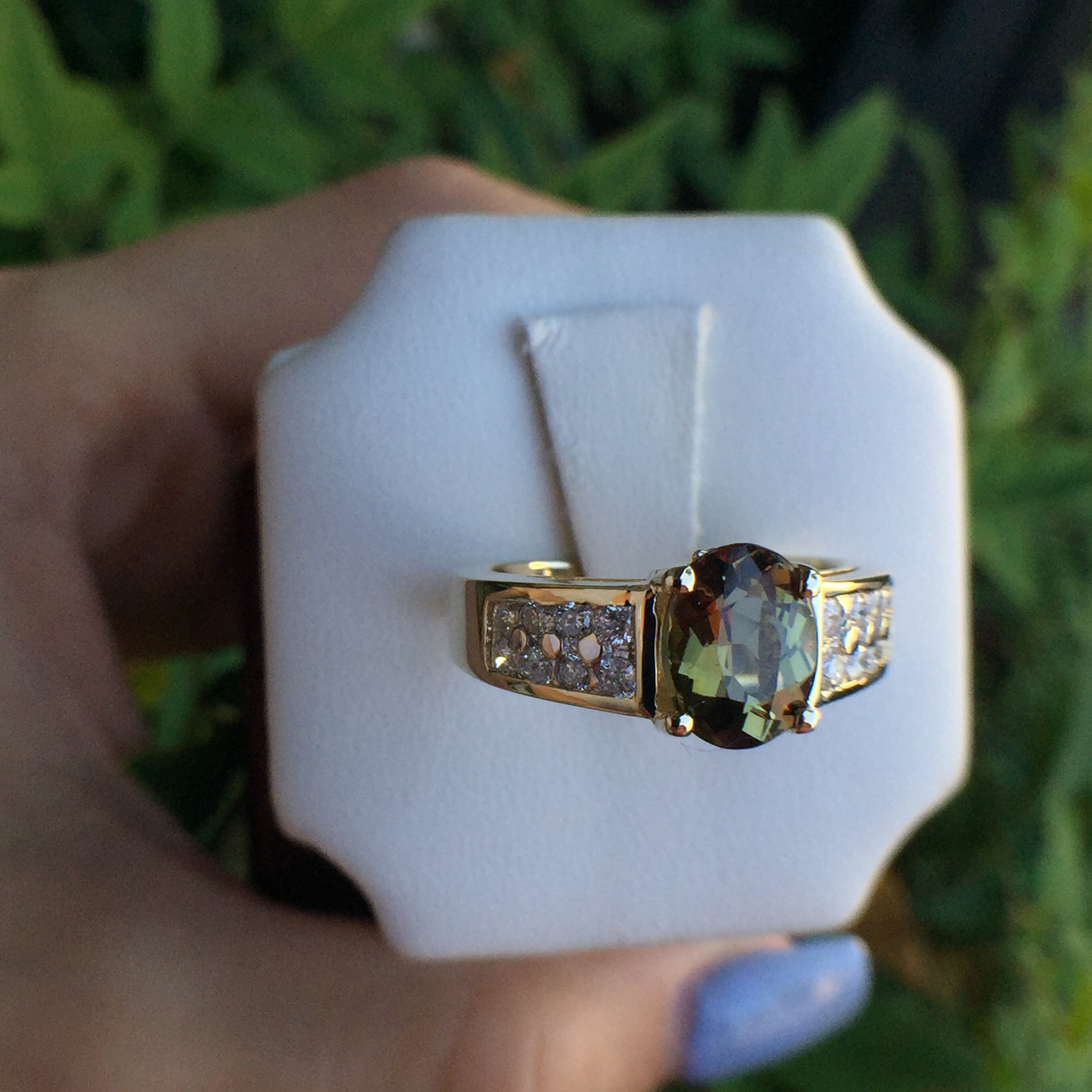 14k Yellow Gold 2.01ct Andaluzite & VS Diamonds Ring
