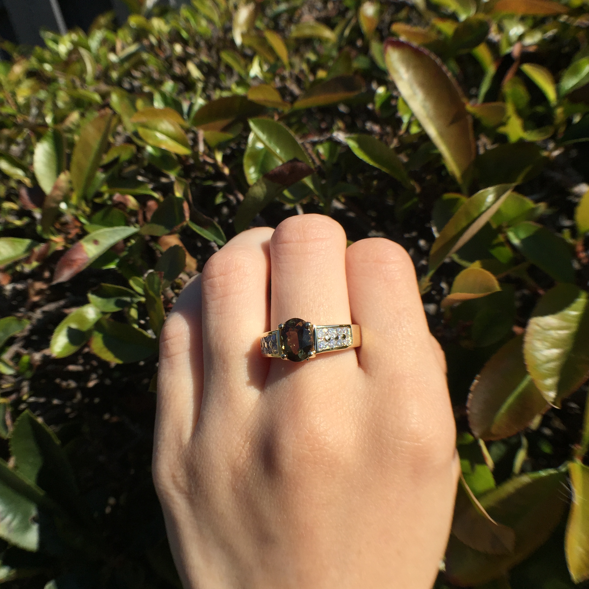 14k Yellow Gold 2.01ct Andaluzite & VS Diamonds Ring - Image 3