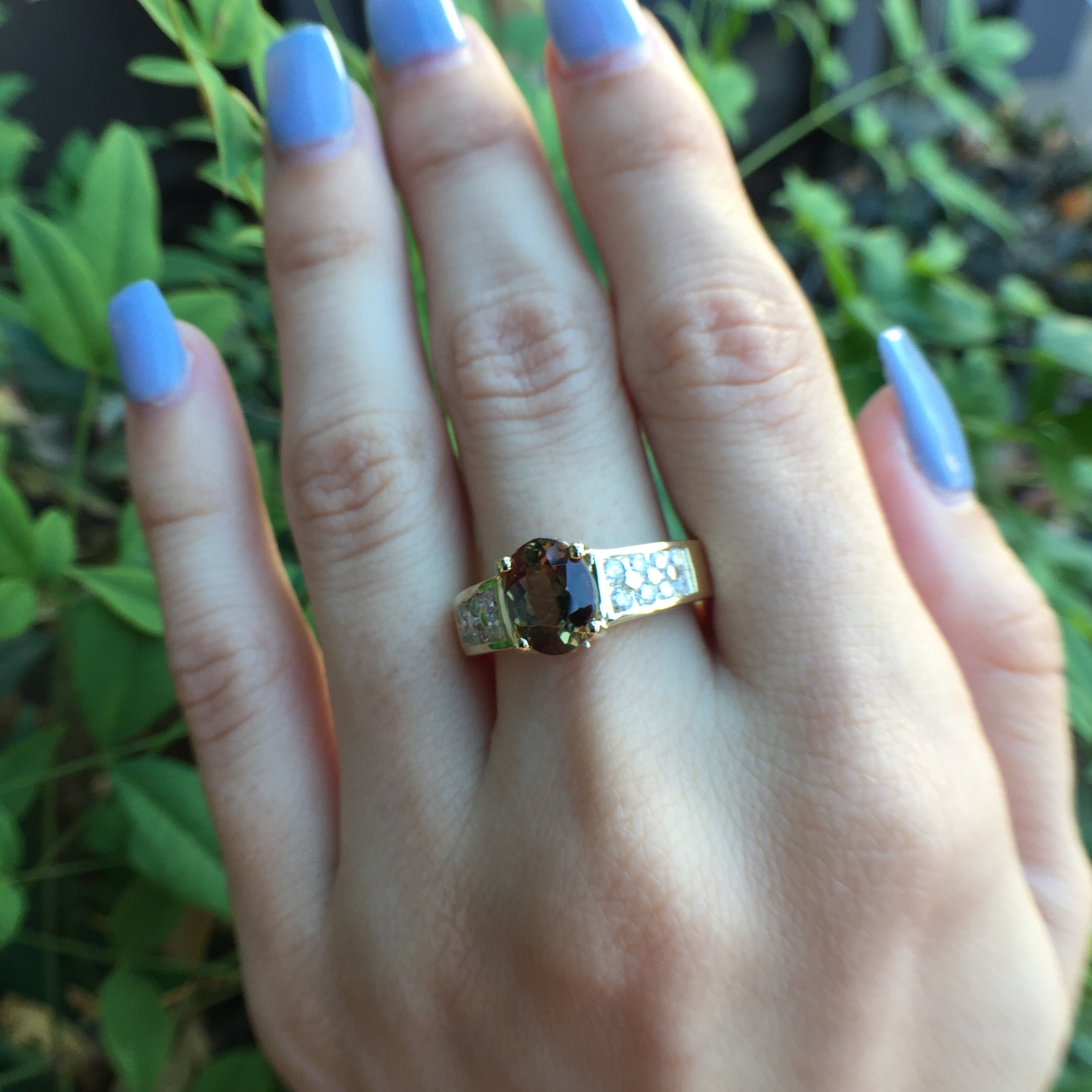 14k Yellow Gold 2.01ct Andaluzite & VS Diamonds Ring - Image 2