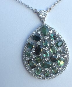 18k White Gold 8.83ct Alexandrite & Diamonds Necklace
