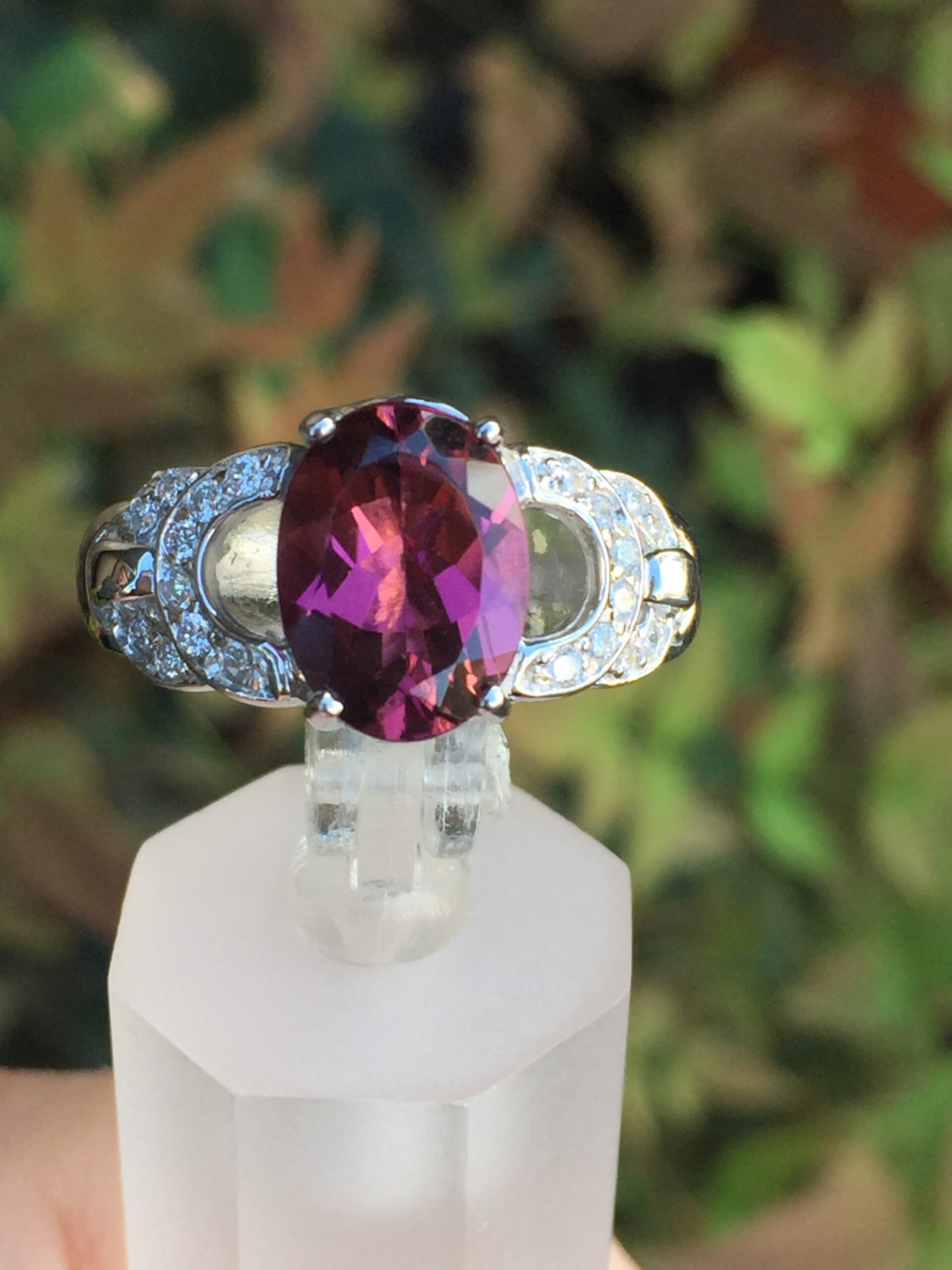 18k White Gold 2.59ct Pink Tourmaline & Diamonds Ring