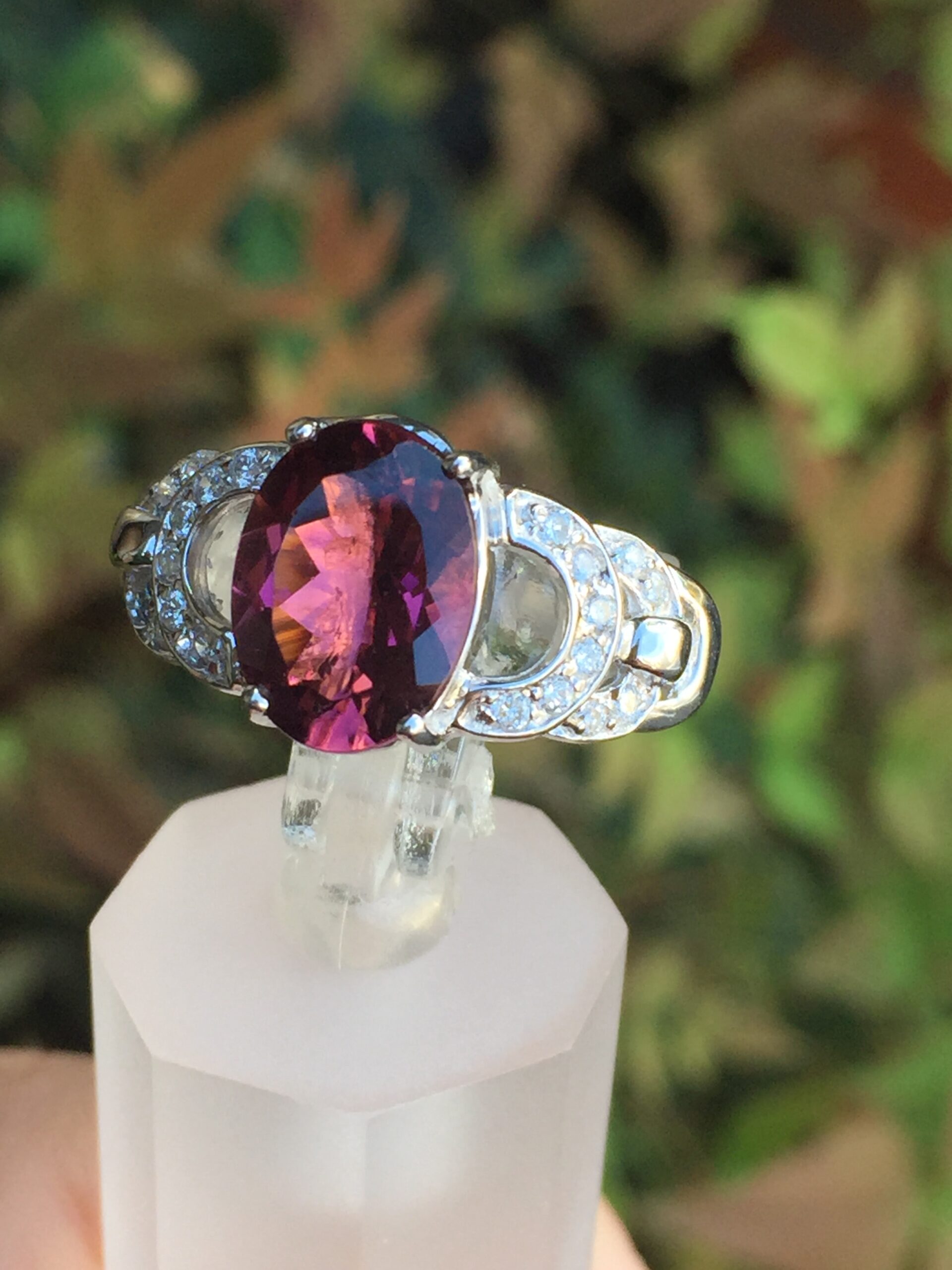 18k White Gold 2.59ct Pink Tourmaline & Diamonds Ring - Image 6